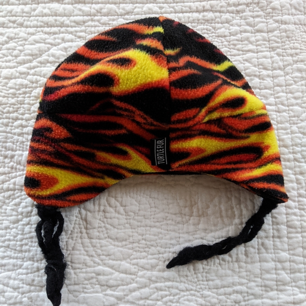 Turtle Fur fleece kids flame fire winter hat